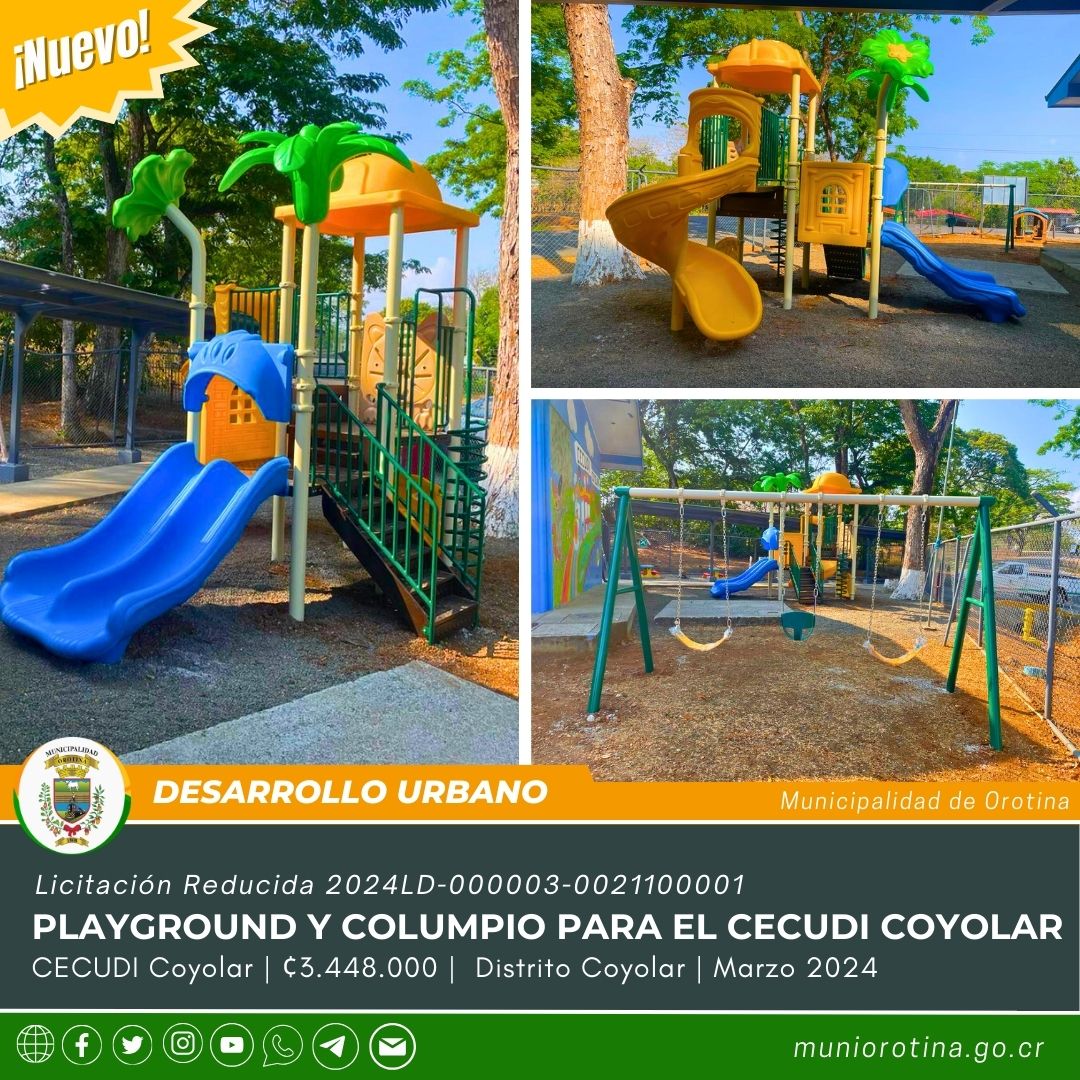 Nuevo Playground, además de un Columpio Triple en el CECUDI Coyolar