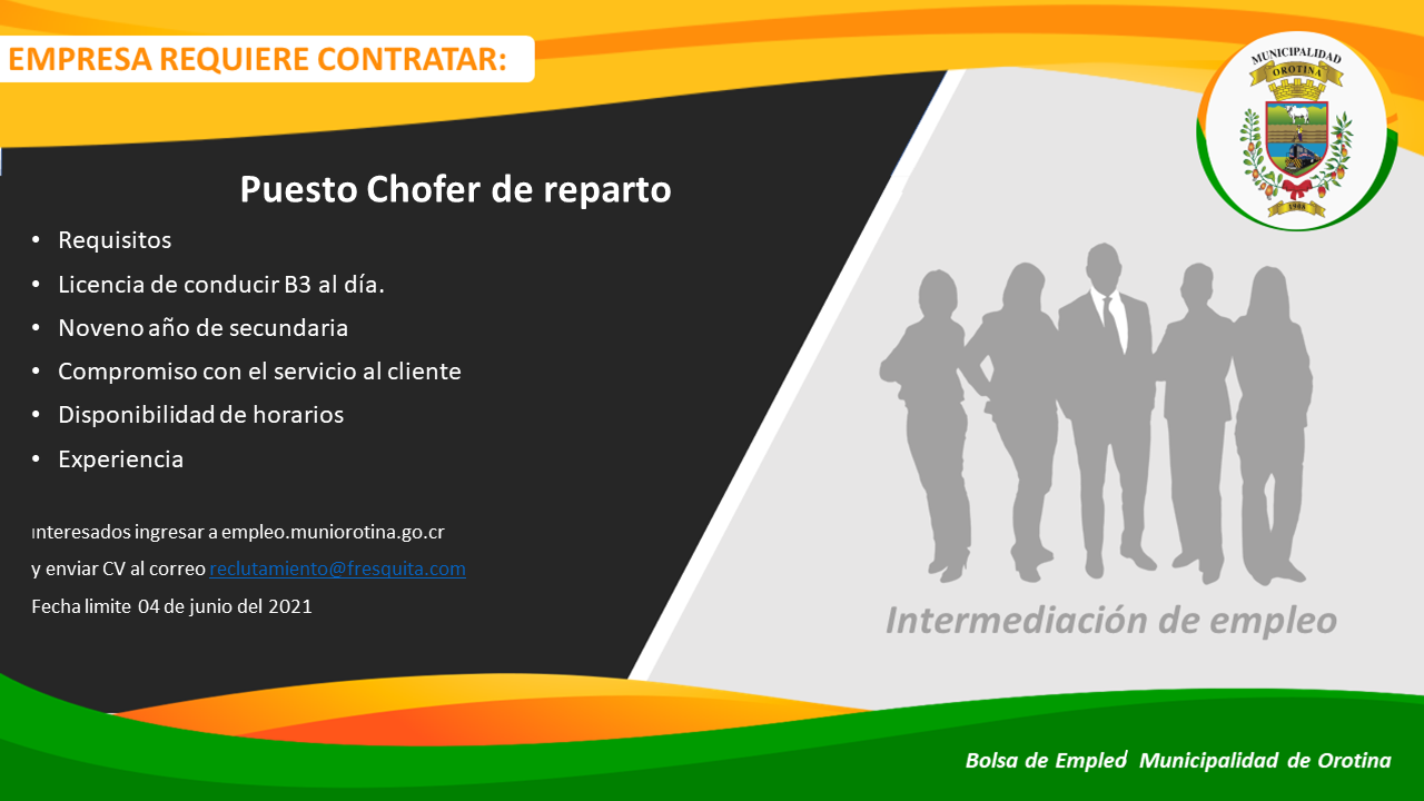 SE BUSCA CHOFER DE REPARTO