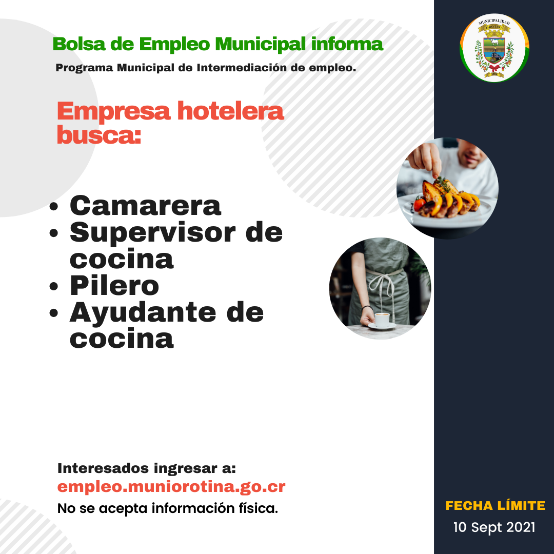 EMPRESA HOTELERA BUSCA DIFERENTES PUESTOS