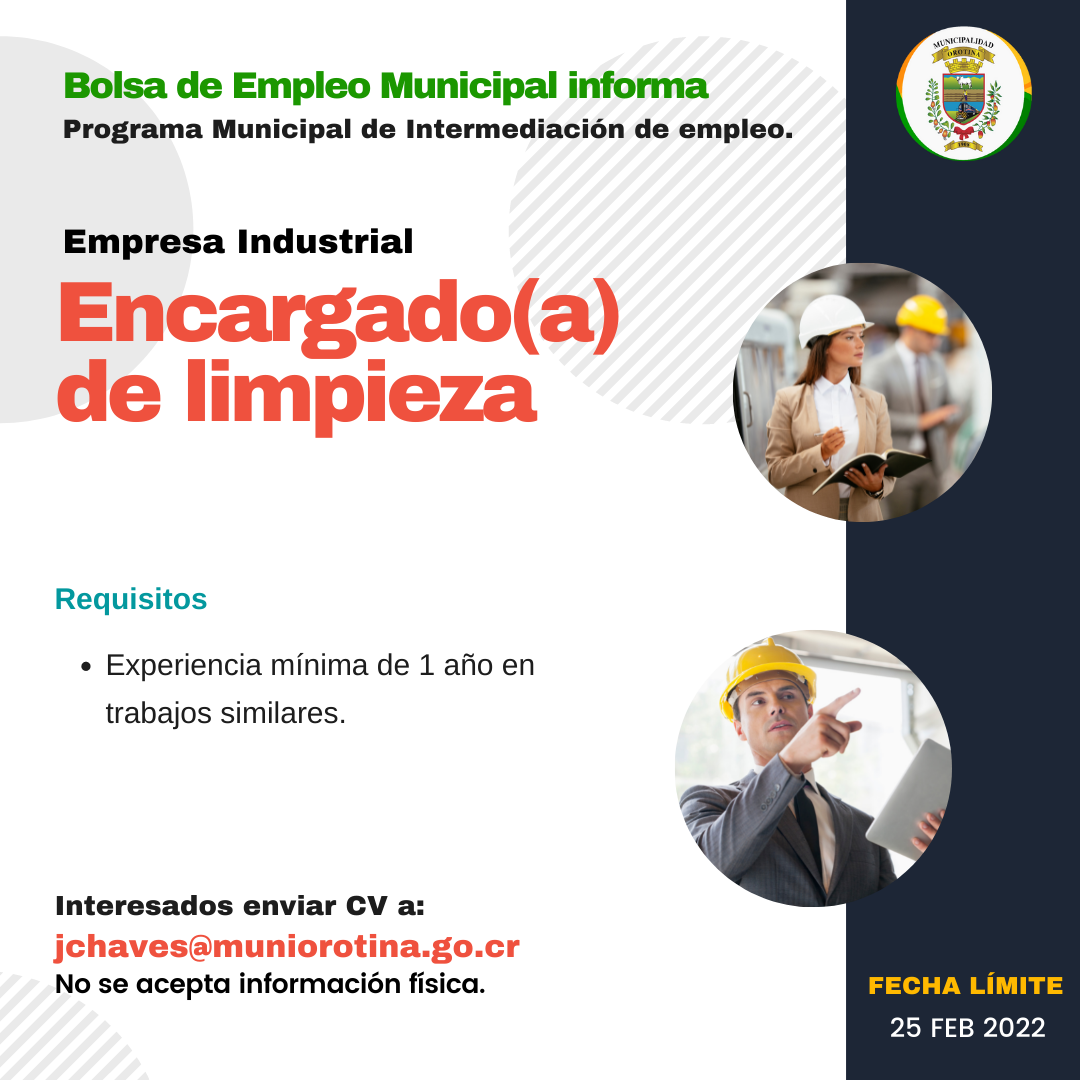 Se busca Encargado de Limpieza