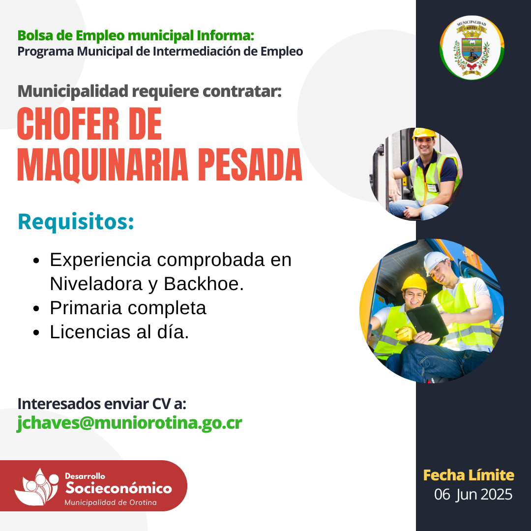 CHOFER DE MAQUINARIA PESADA