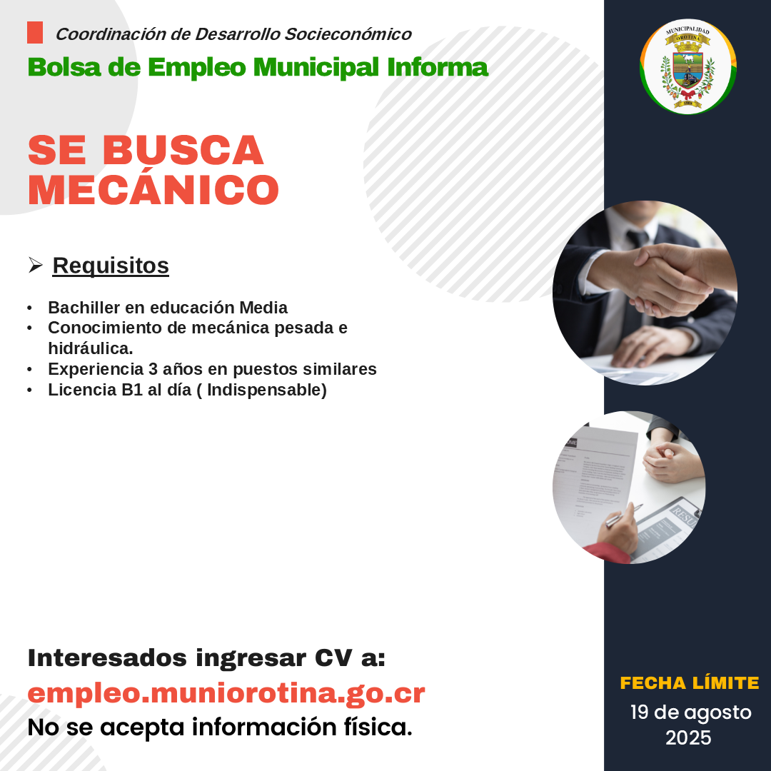 SE BUSCA MECÁNICO