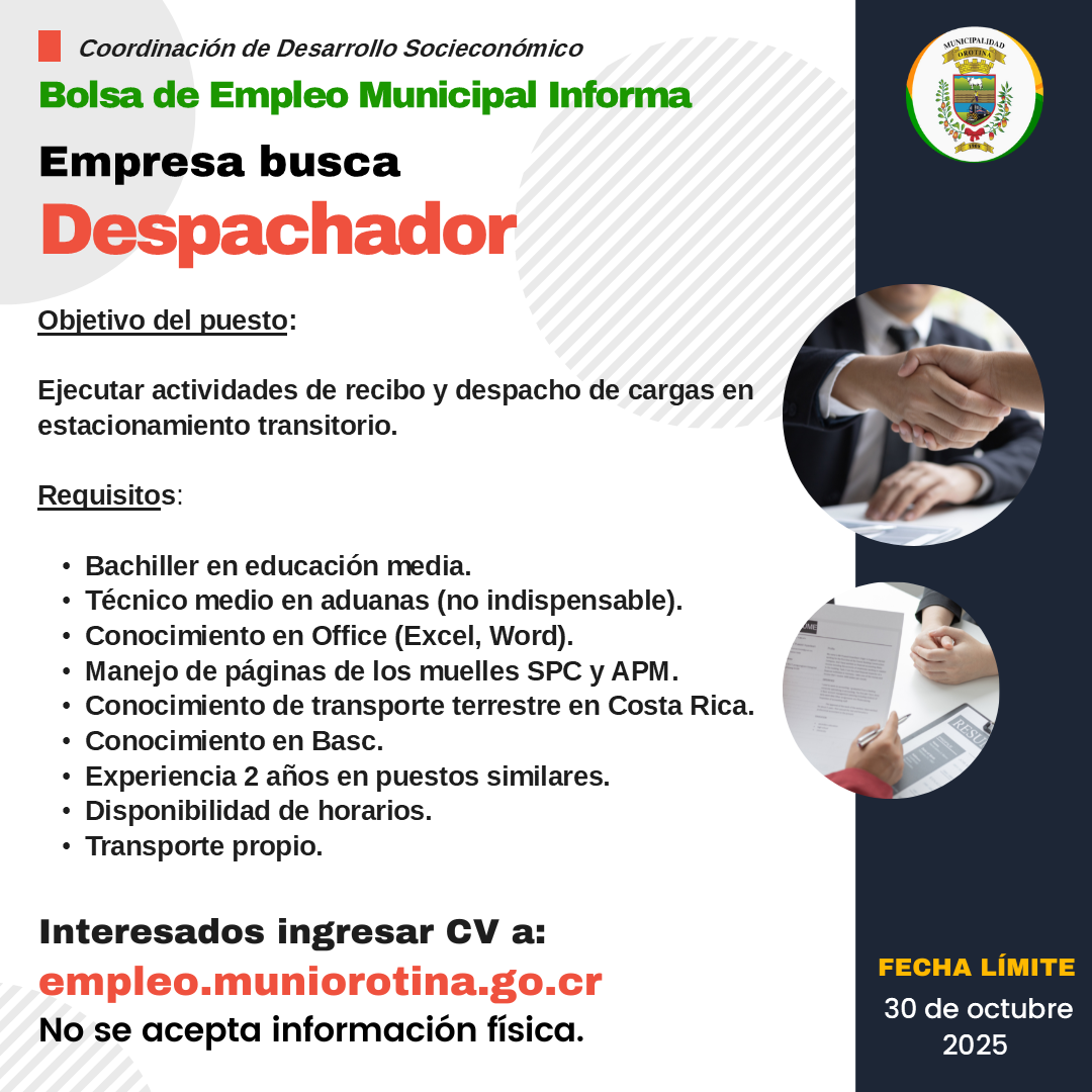 SE BUSCA DESPACHADOR