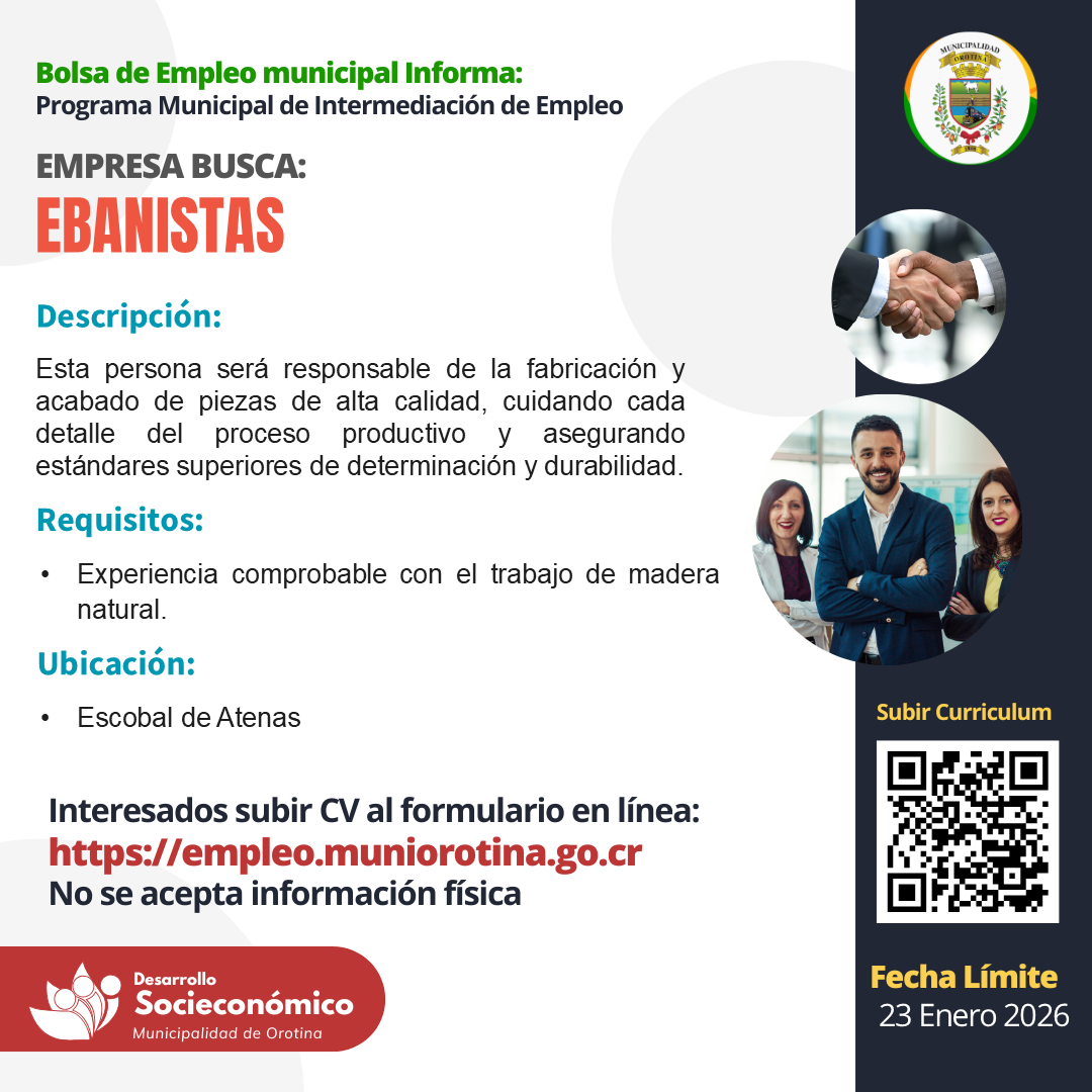 SE BUSCAN EBANISTAS