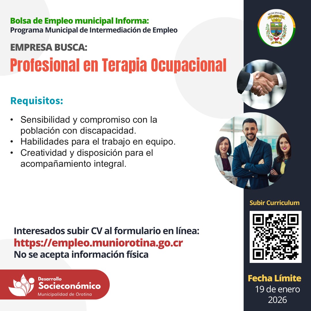  SE BUSCA PROFESIONAL EN TERAPIA OCUPACIONAL 
