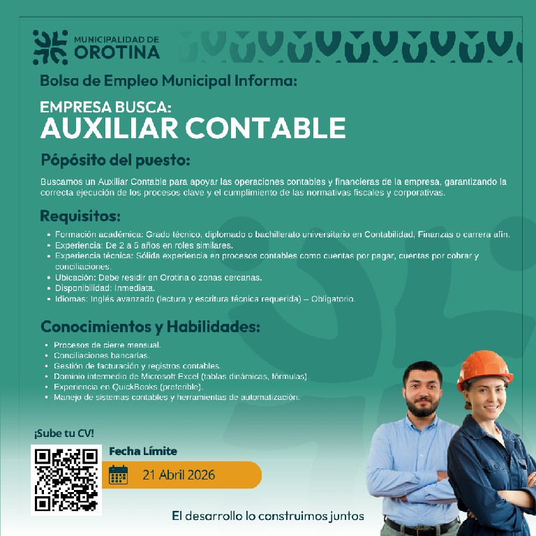 EMPRESA BUSCA SUPERVISOR DE PRODUCCIÓN Y AXILIAR CONTABLE